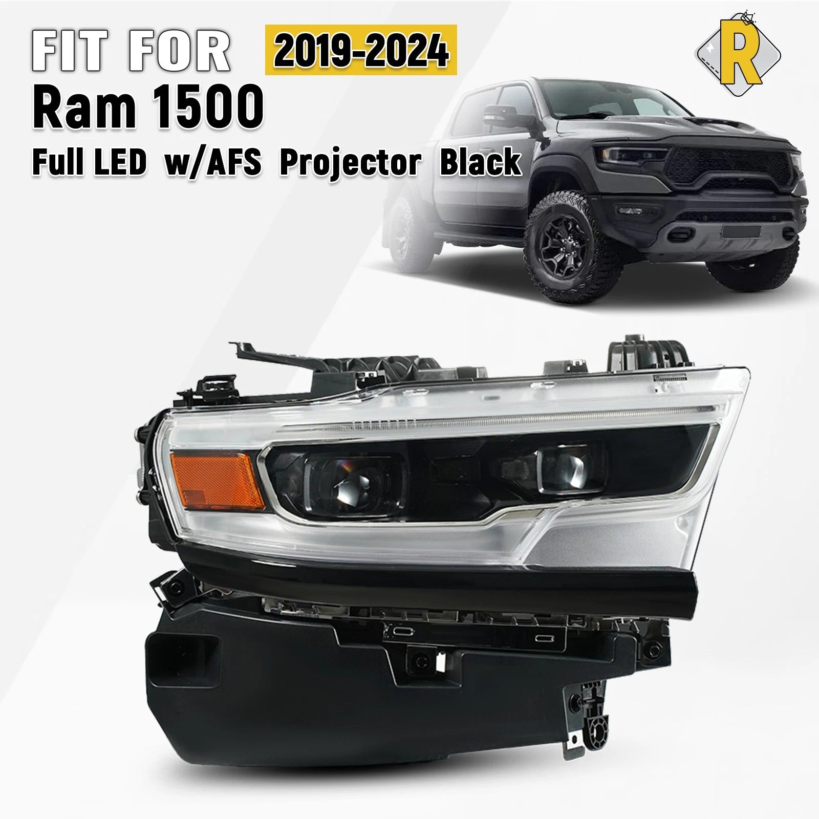 Full LED Projector Headlight for Ram 1500 (2019–2024) Right Passenger