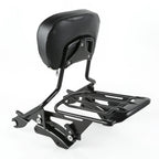 Black Sissy Bar Backrest Luggage Rack for Harley Touring (2014-2025)