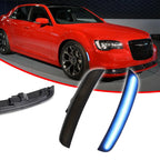 2X Smoked Lens Ice Blue LED Front Side Marker Lights for Chrysler 300 (2015–2023)
