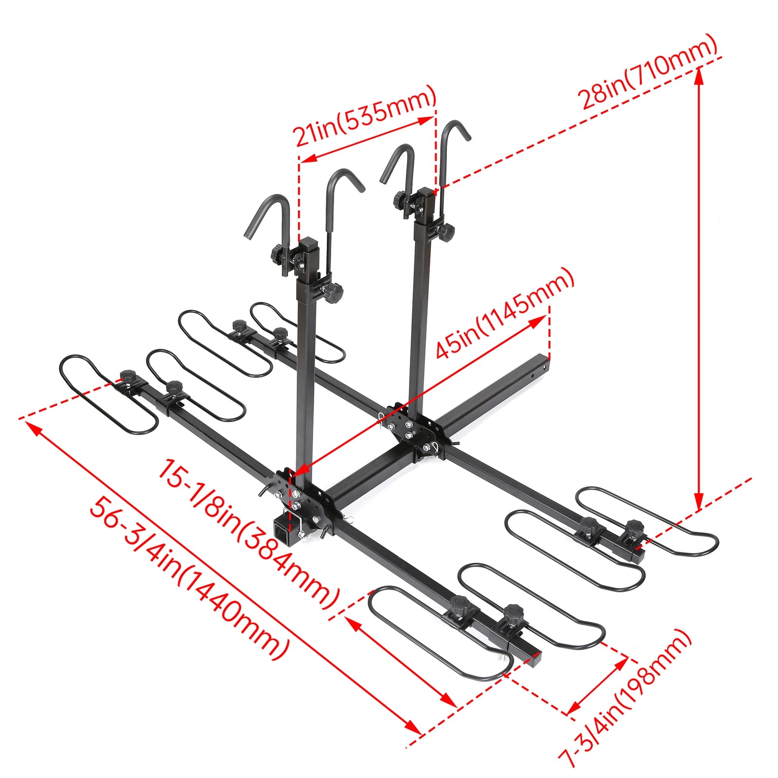 4-Bike Hitch Mount Carrier Rack for Car SUV (240 lbs Capacity)