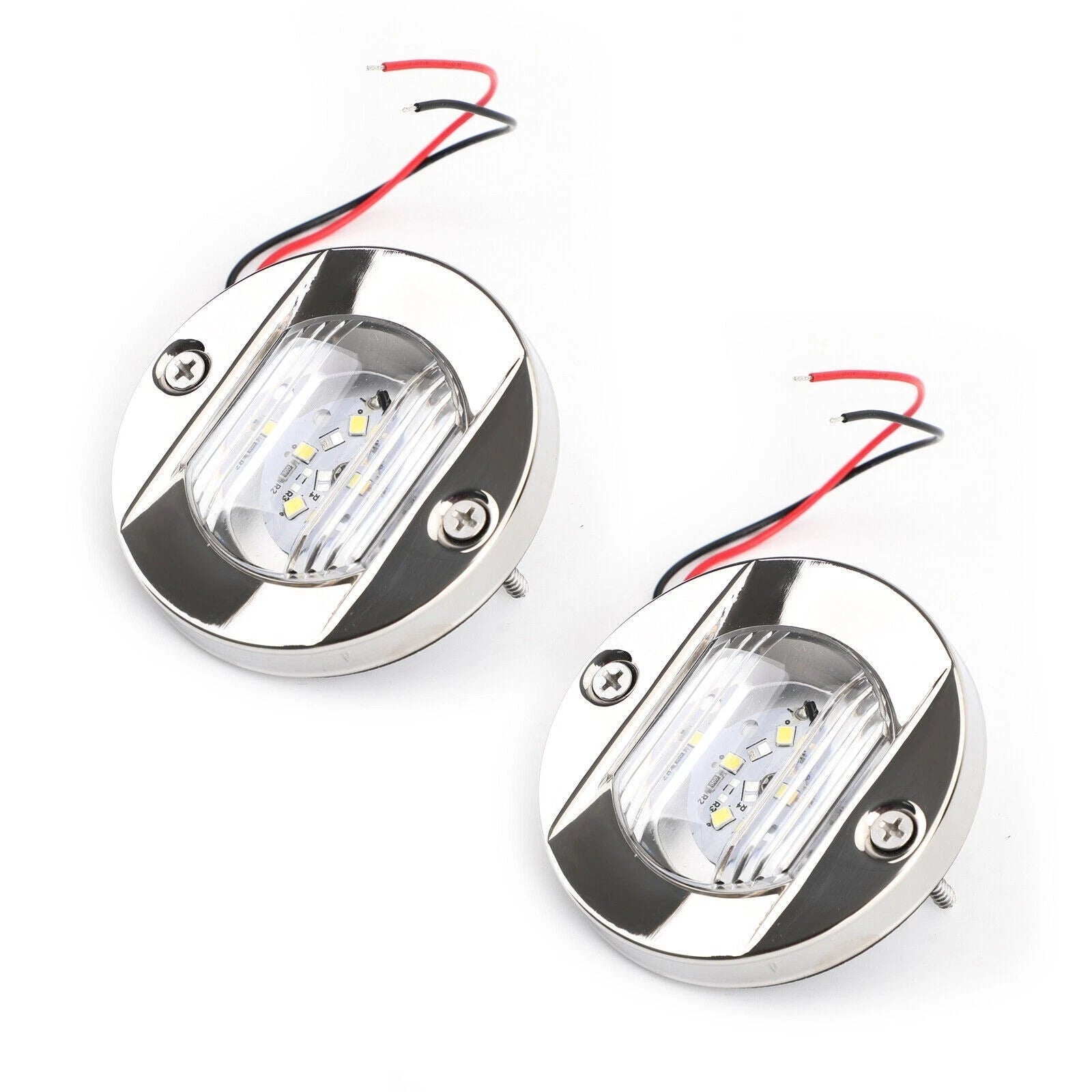 2X 12V 316 Stainless Marine Blue Underwater Light 6 LED for Boat