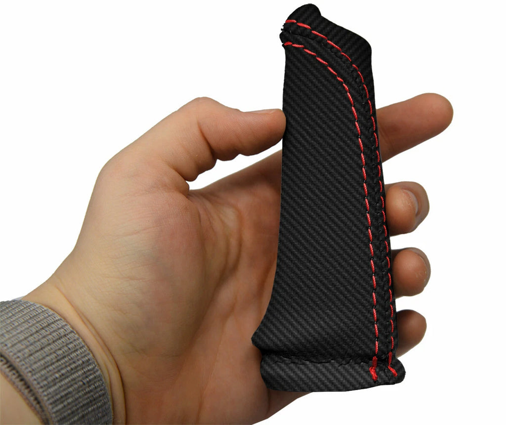 Carbon Fiber E Brake Boot Cover for BMW E60 (2004–2010) Red Stitch