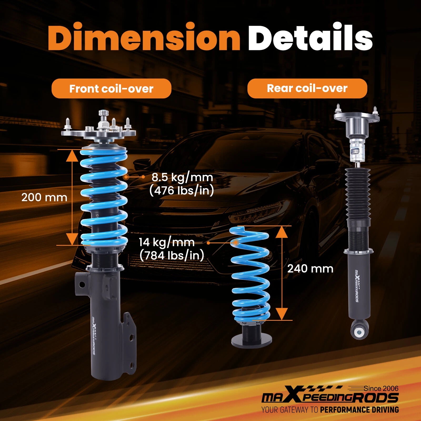 Coilover Shocks Kit for Mercedes E-Class 4Matic W212 (2010-2016)