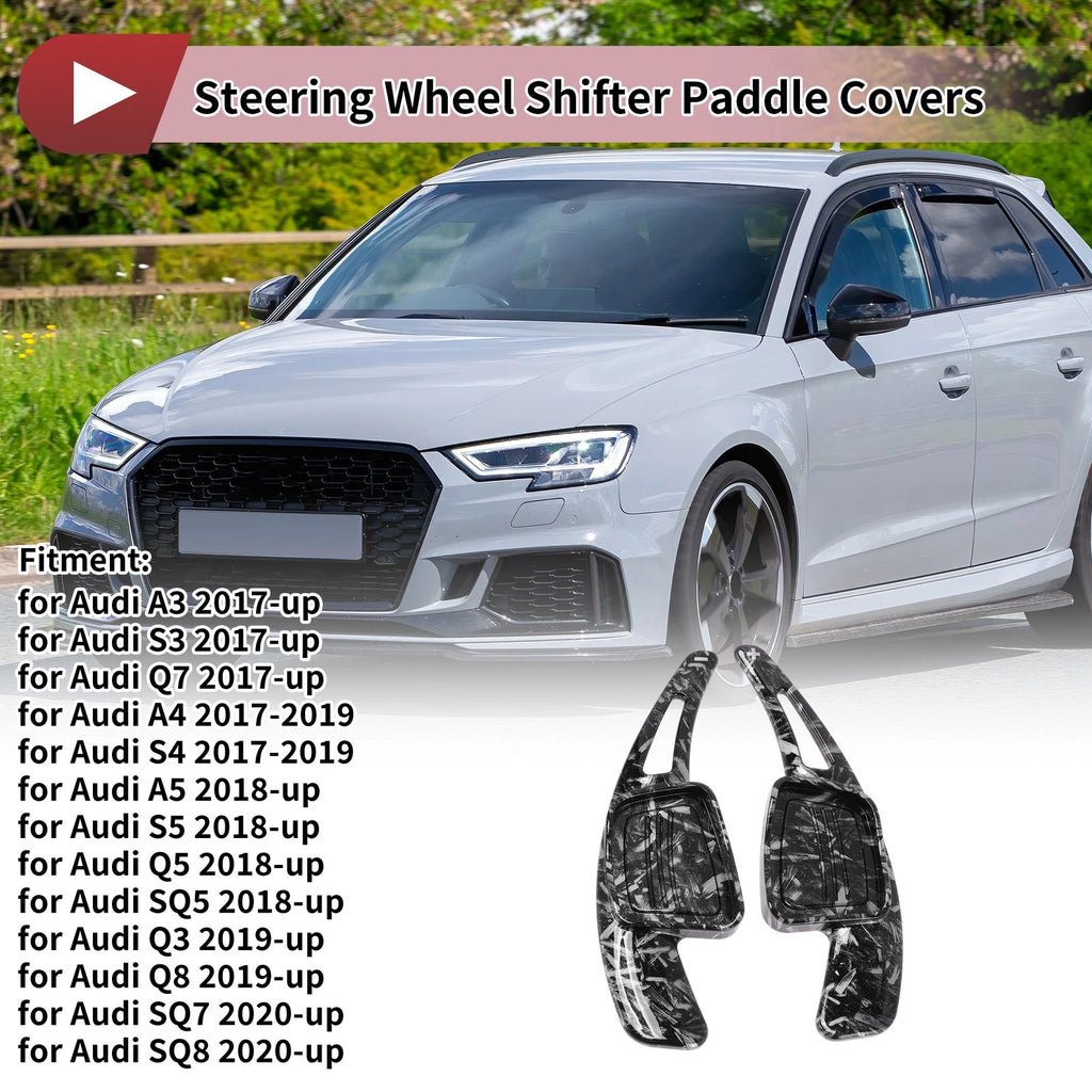 Set of 2 Gray Plastic Steering Wheel Paddles for Audi A3 (2017–Present)