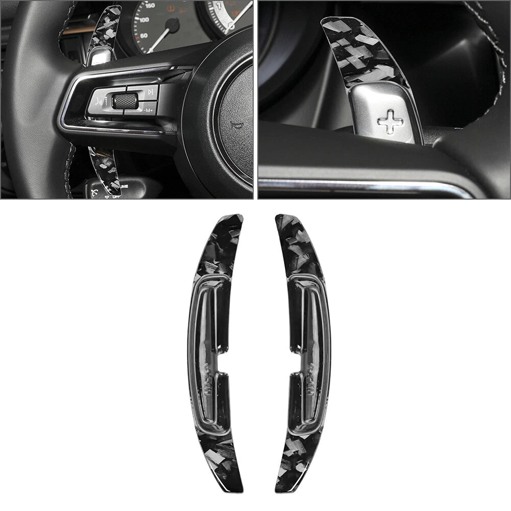 Steering Wheel Shifter Paddle Extenders for Porsche Macan 911 Panamera (2014–2023) Carbon Look