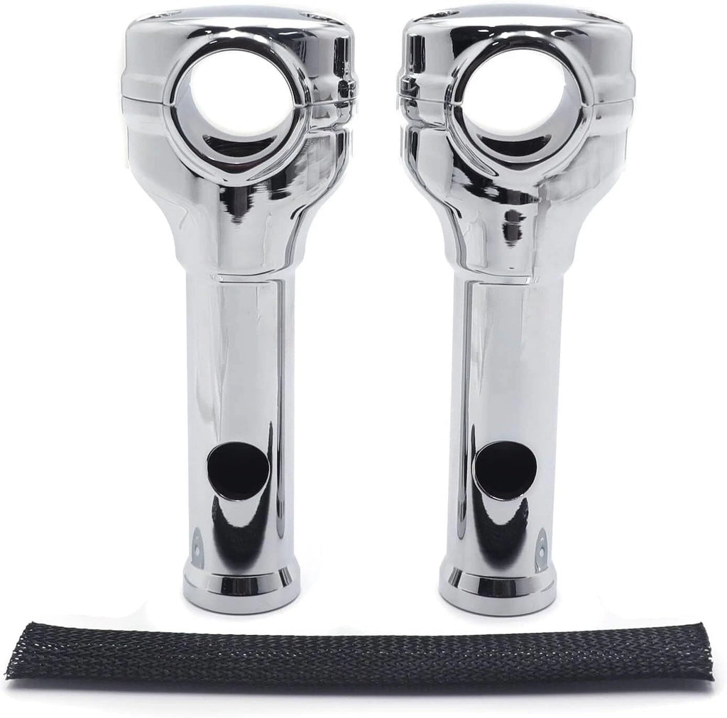 Chrome 6" Risers 1.25" Handlebar Top Clamps for Harley Touring (2014–2023)