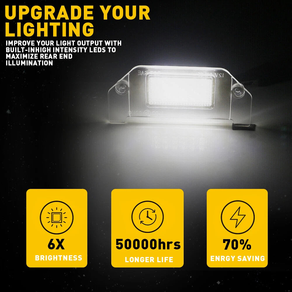 Set of 2 White LED License Plate Lights for Chrysler 300 300C (2005–2014)