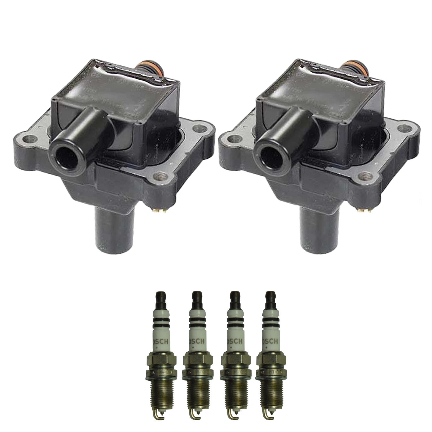 2X Ignition Coil & Spark Plug Kit for Mercedes W202 L4 (1994–2000)