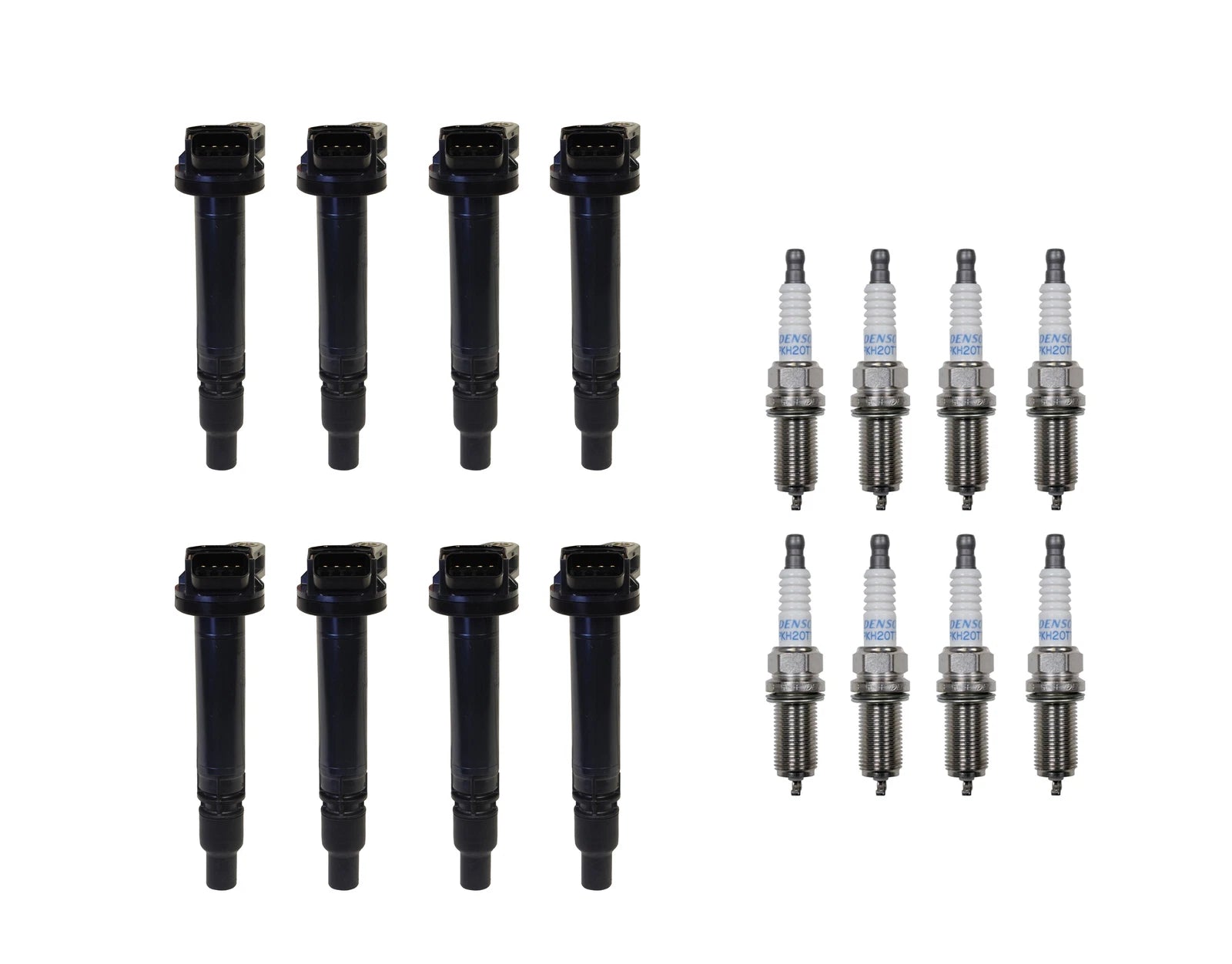 Set of 8 Ignition Coils & 8 Platinum TT Spark Plugs for Toyota V8
