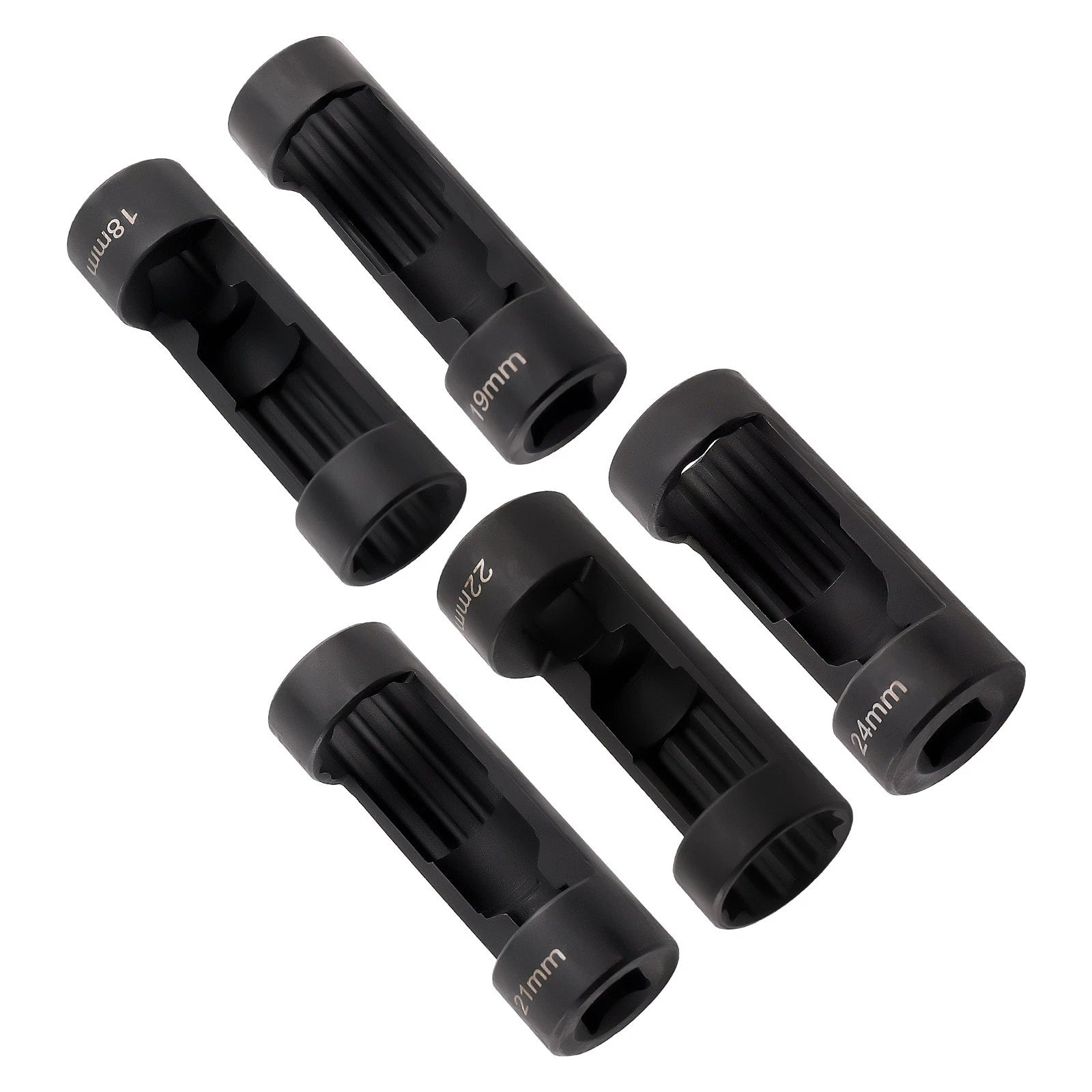 1/2" Drive 5pcs Strut Nut Socket Suspension Strut Nut Tool 18- 19 21 22 24mm US