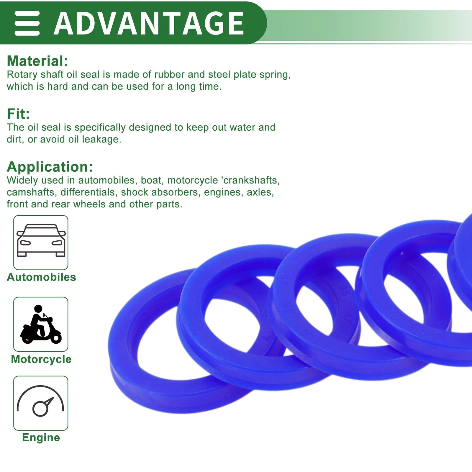 Set of 5 Oil Seal Rotary Shaft Seal 35x47x7mm for Various Models