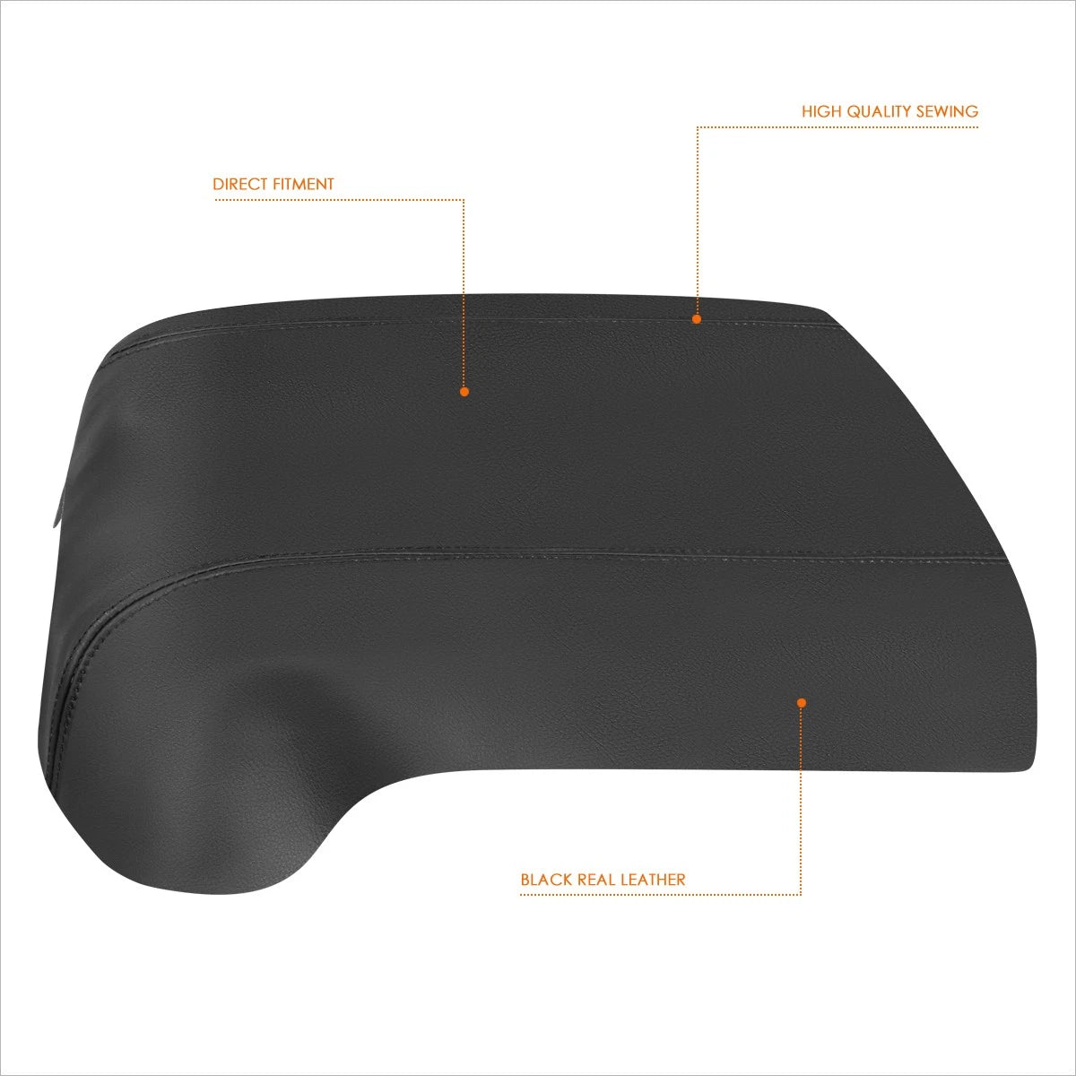 Leather Center Console Lid Armrest Cover for Ford F250 F350 (2011–2016)
