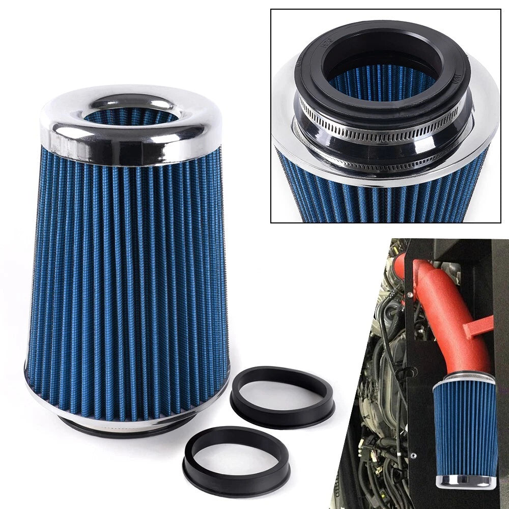 High Flow Air Intake Filter for Universal Clamp On (9" Tall, 3"-4" Inlet)