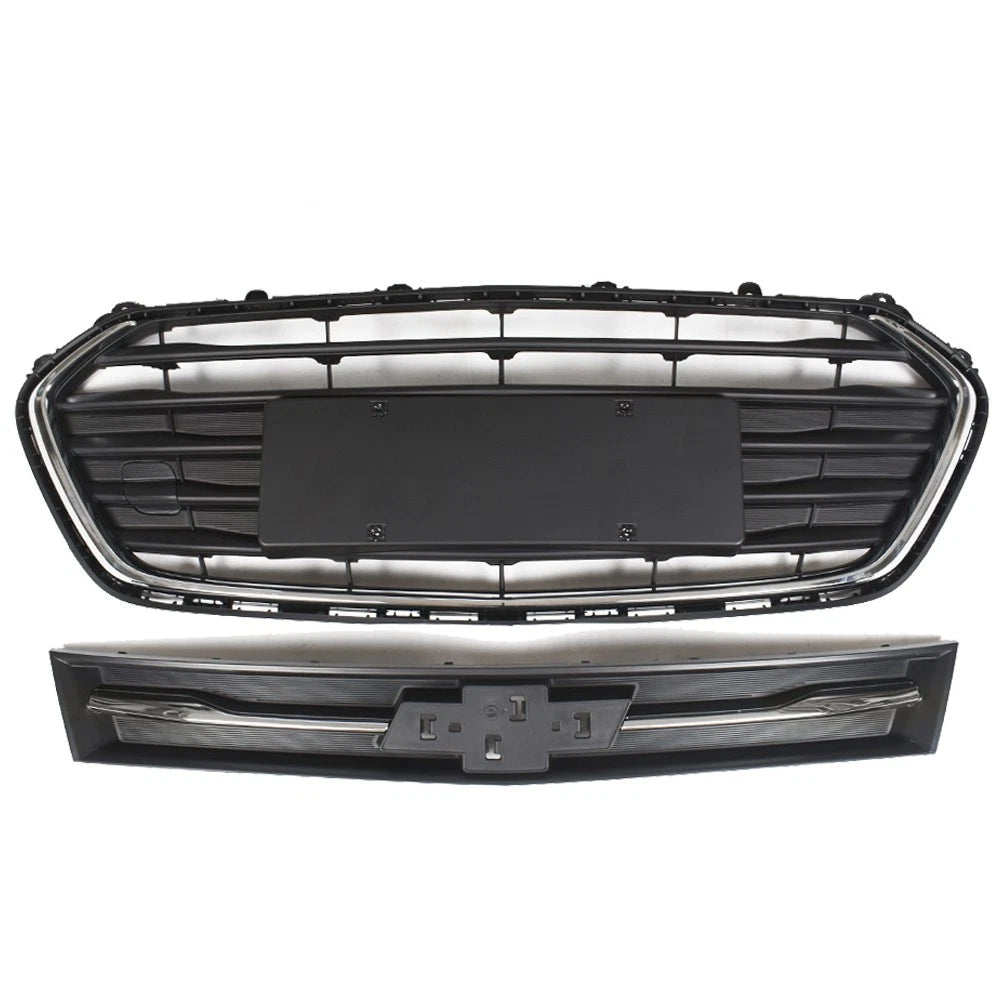 Front Upper Lower Grille for Chevrolet Trax (2017-2021) Black Chrome