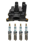 Denso Ignition Coil & 4 Iridium Power Spark Plugs Kit for Ford Focus (2000–2011)