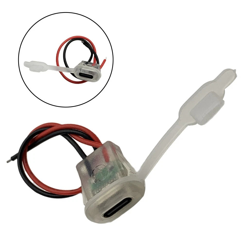 2-Pin Type C Waterproof Socket with LED Light Plate for Reliable Power Input