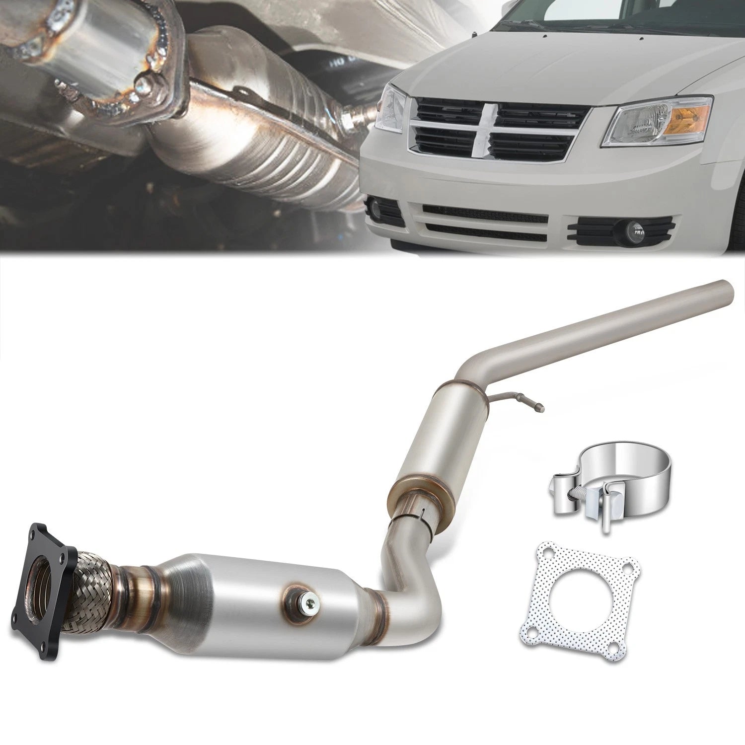 Rear Catalytic Converter for Chrysler Town & Country, Dodge Grand Caravan, VW Routan (2008–2010)