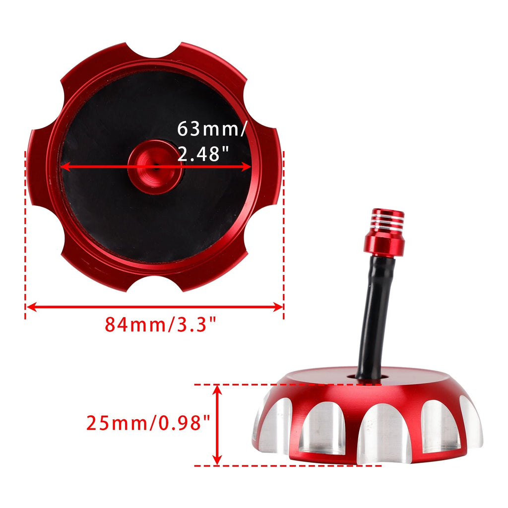 CNC Fuel Tank Cap w/Vent for Kawasaki KLX125 KSF400 KFX400 DVX400 LTZ400 (2003–2009)