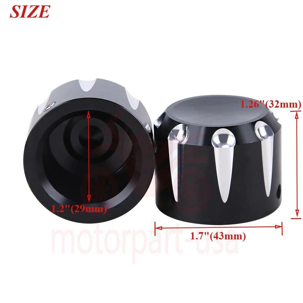Chrome Axle Front Cap Nut Cover for Harley Softail Dyna Touring (2002–2011)