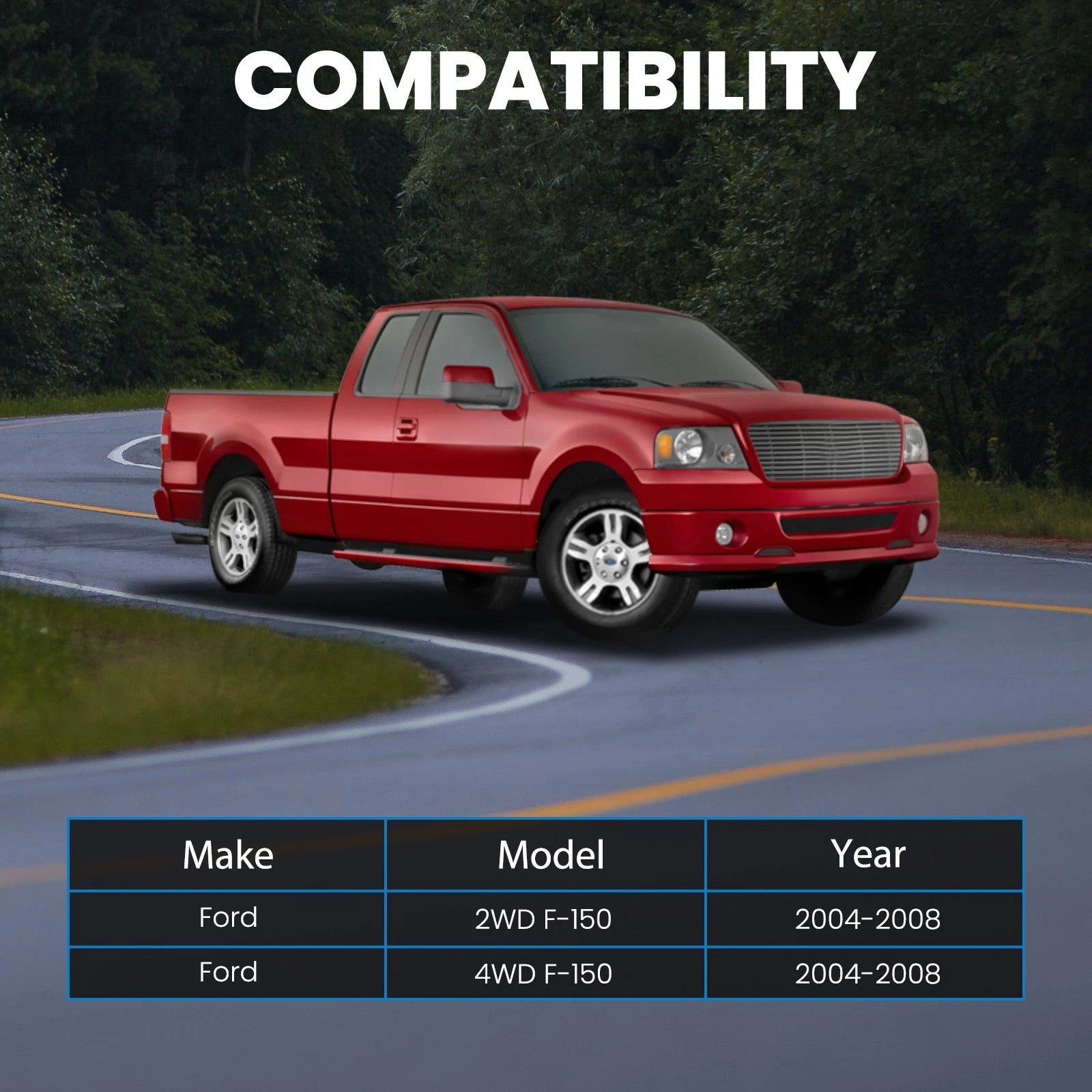 2.5" Lift Kit Struts & Shocks for Ford F150 4WD (2004–2008)