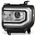 Left Headlight for GMC Sierra 1500 Limited (2016–2019) OE Style Black Amber