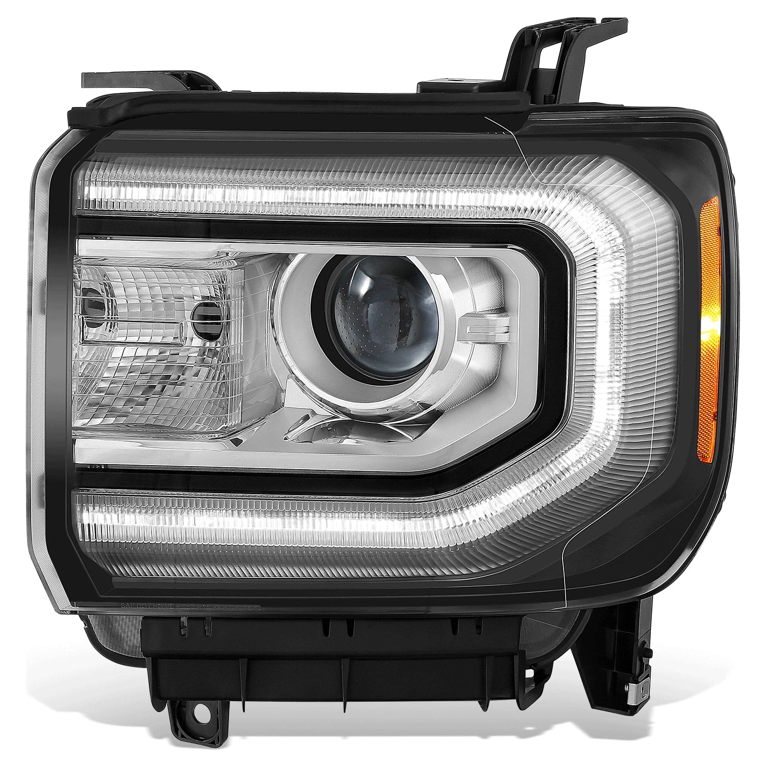 Left Headlight for GMC Sierra 1500 Limited (2016–2019) OE Style Black Amber
