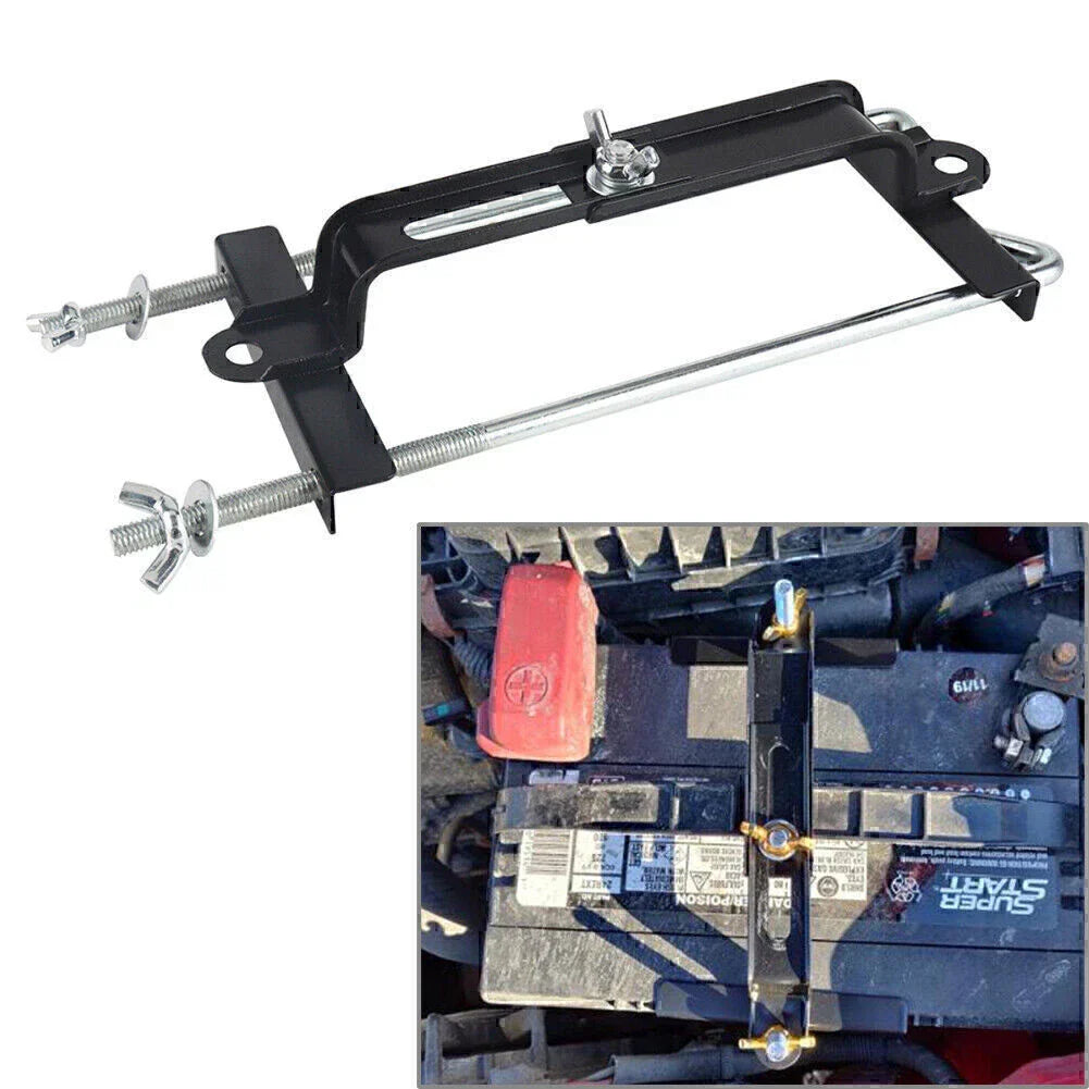 Black Adjustable Battery Holder for Car Storage - Stabilizer Bracket