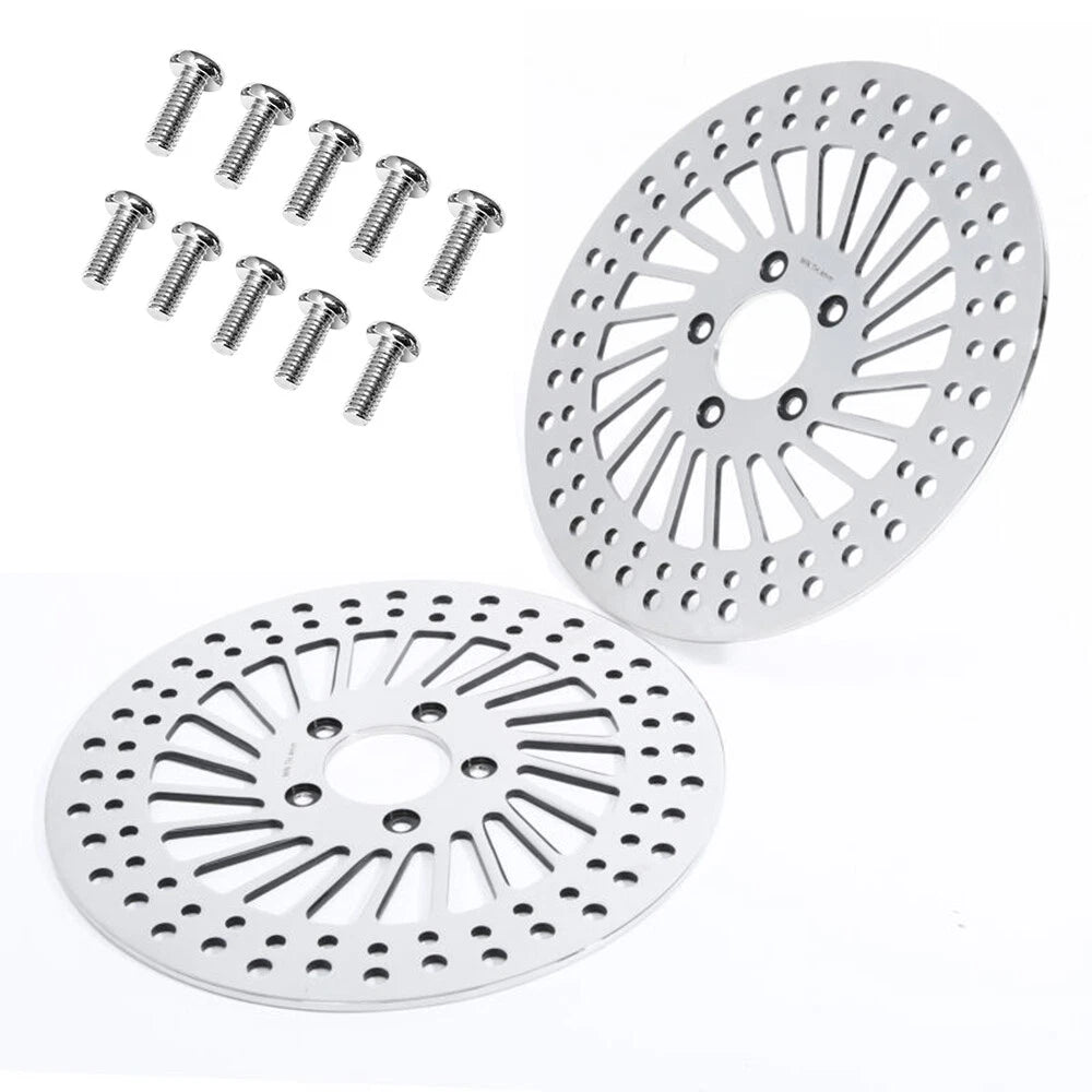 Front Brake Rotor Disc & Bolts for Harley Touring Street Road Glide (2008–2023)