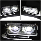 LED Halo Ring DRL Turn Signal Headlights Chrome for Peterbilt 359 379 389 (1981–2021)