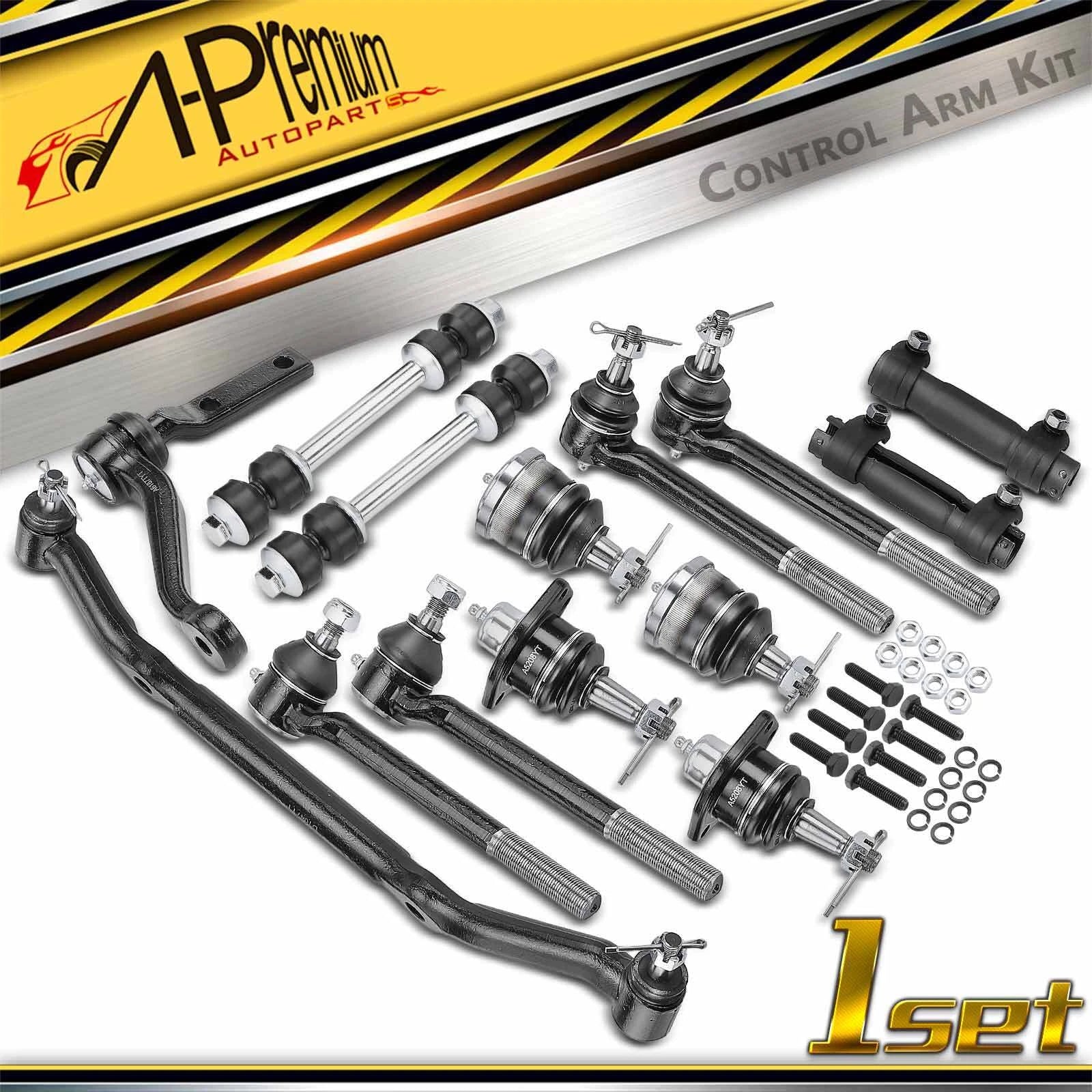 Set of 14 Front Sway Bar Tie Rod Idler Arm Ball Joints for Chevy Blazer (1996–2005)