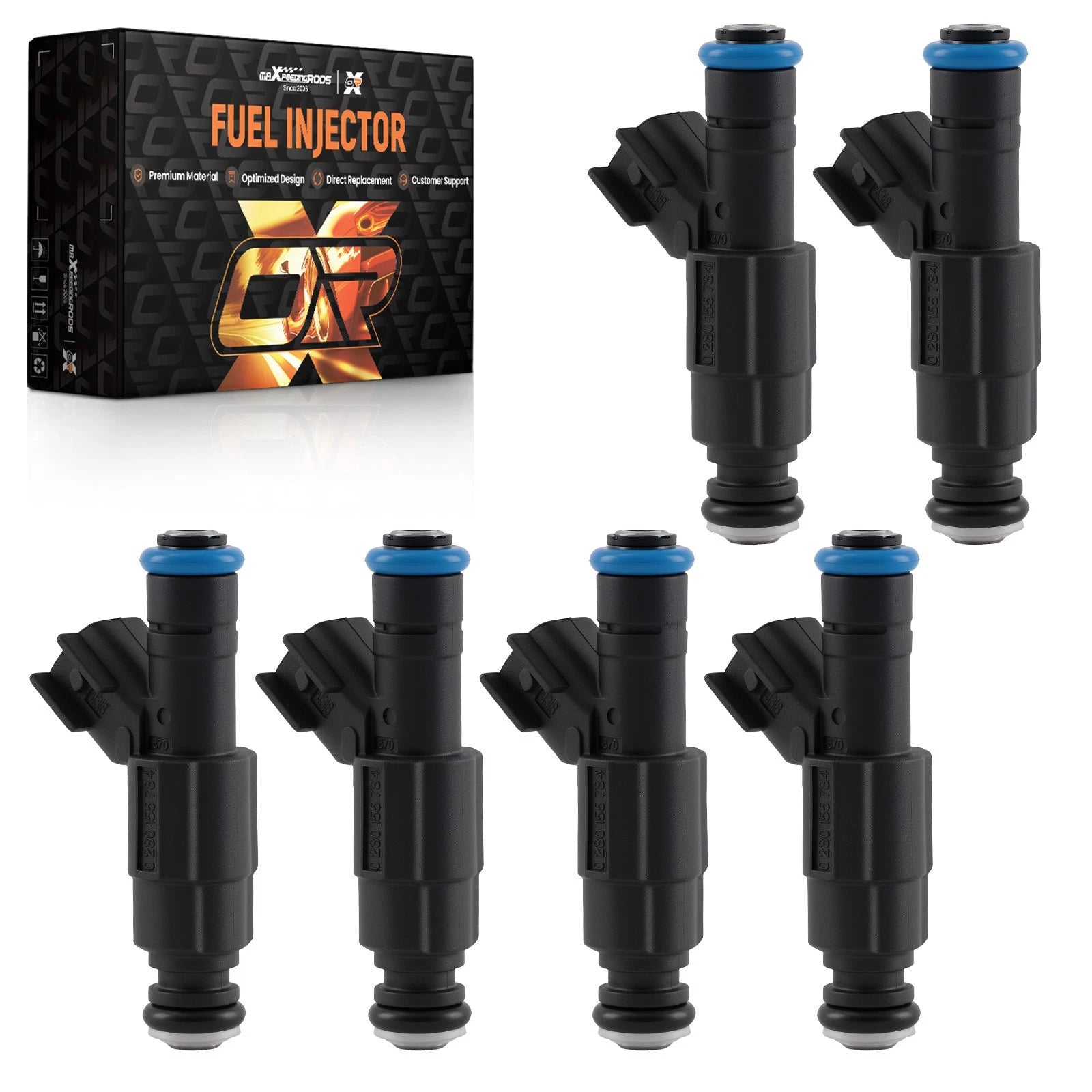 Set of 6 Fuel Injectors for Jeep Grand Cherokee Wrangler Cherokee 4.0L (1999–2004) 0280155784