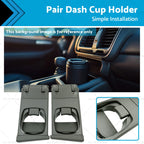 Pair Dash Cup Holders for Toyota Hilux Vigo MK6 MK7 (2005–2015) Grey