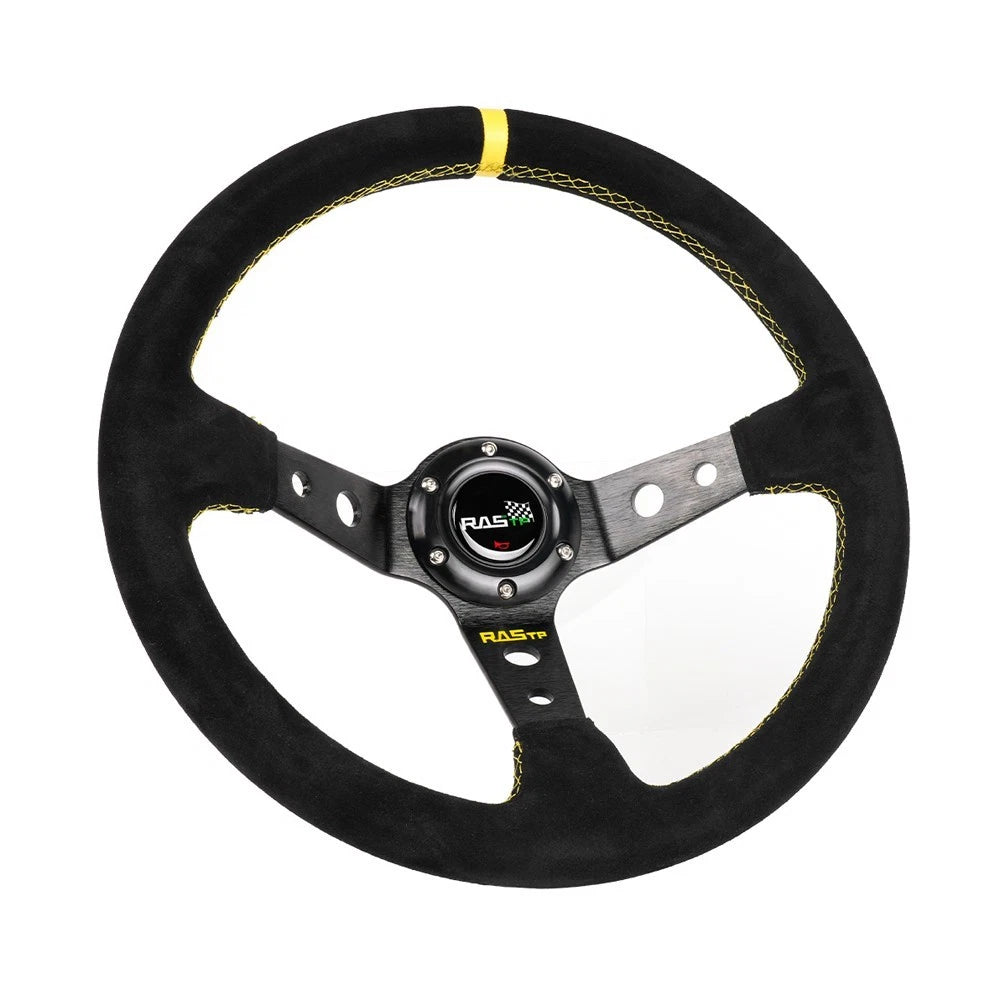 Deep Dish Suede Steering Wheel + Hub Adapter for Honda Civic (1996–2000)