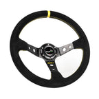 Deep Dish Suede Steering Wheel + Hub Adapter for Honda Civic (1996–2000)