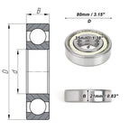 6307ZZ Deep Groove Ball Bearing for Scooter Skateboard Wheel (35x80x21mm)