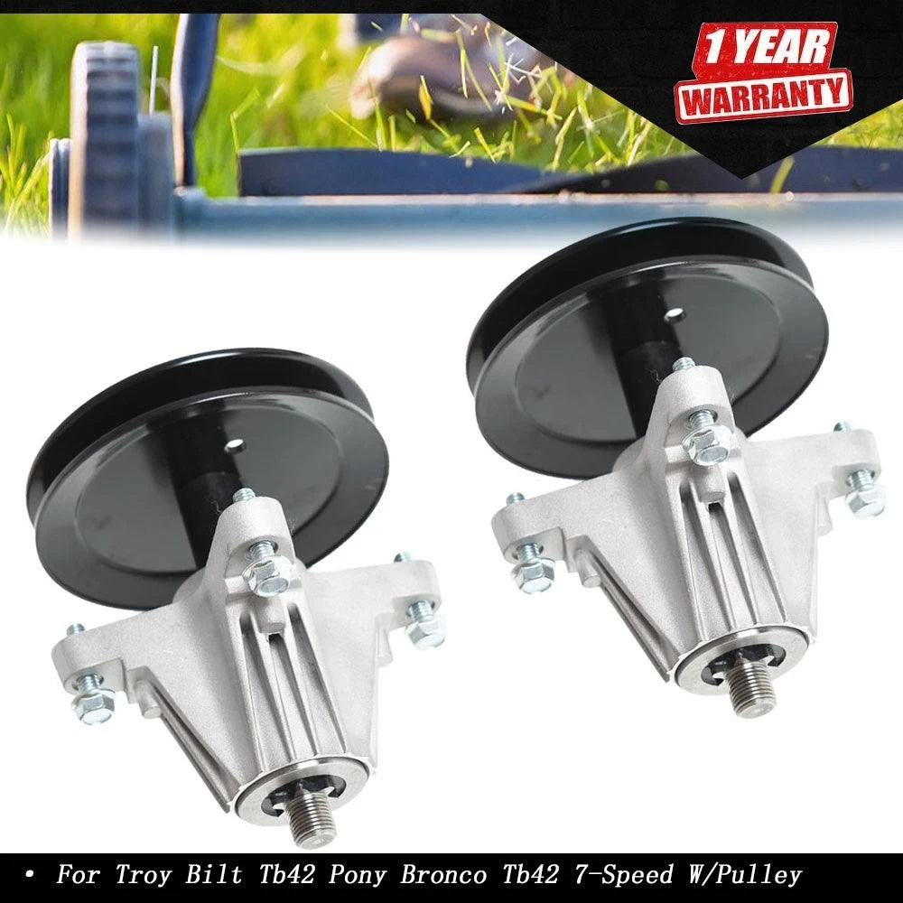 Spindle Assembly with Pulley Bolt for Troy Bilt TB42 Pony Bronco