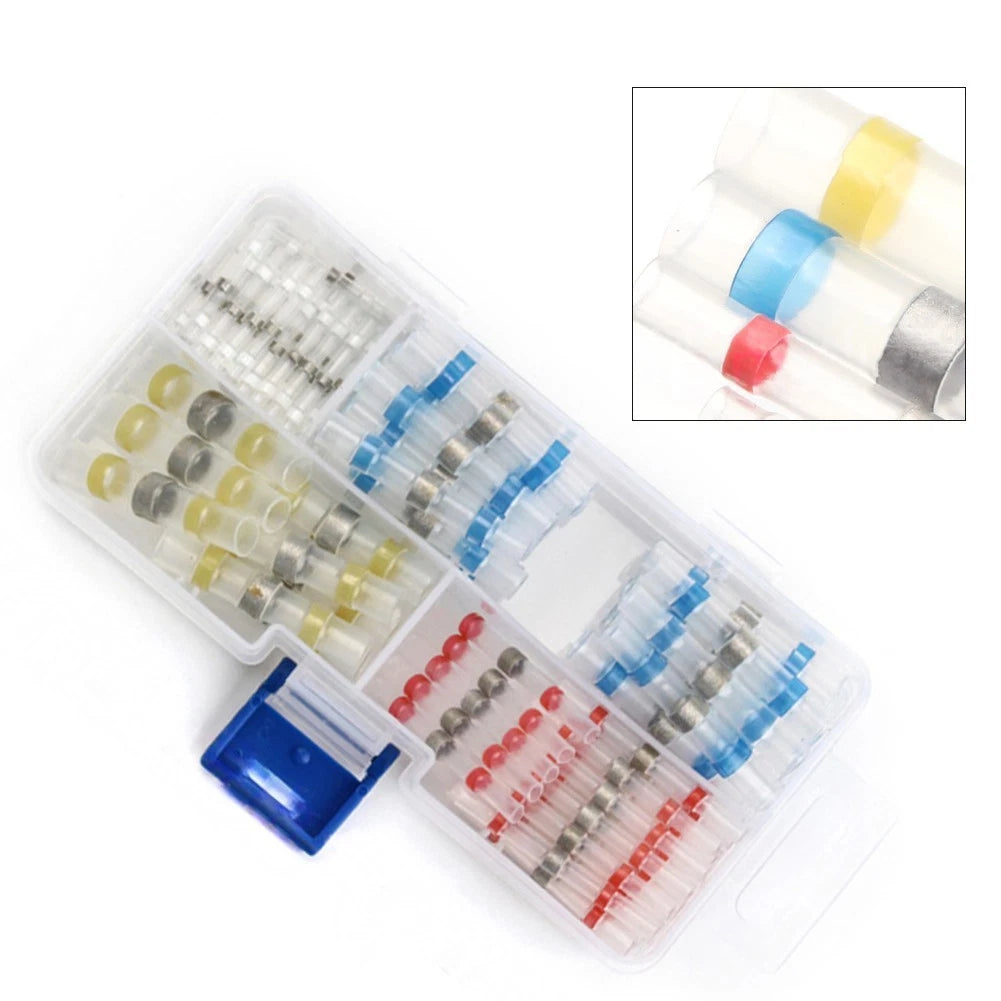 100PCS Waterproof Heat Shrink Solder Seal Butt Wire Connectors for Cars