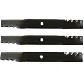 Set of 3 Toothed Mulching Blades 2961700 70763400 for Ariens Zoom XL Gravely ZTXL
