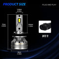 2X H11 H9 H8 LED Headlight Bulbs for NOVSIGHT (25000LM 6500K)