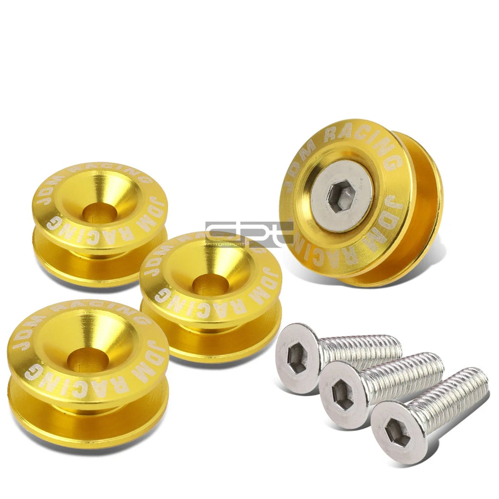 Set of 4 Aluminum Quick Release Fasteners for Car Truck (Bumper/Fender/Trunk)