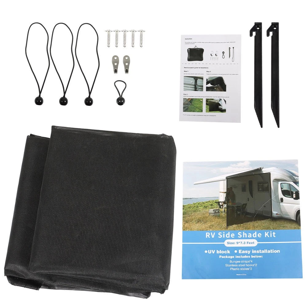 RV Awning Side Shade Mesh Sunshade for Camper Trailer (9' x 7')