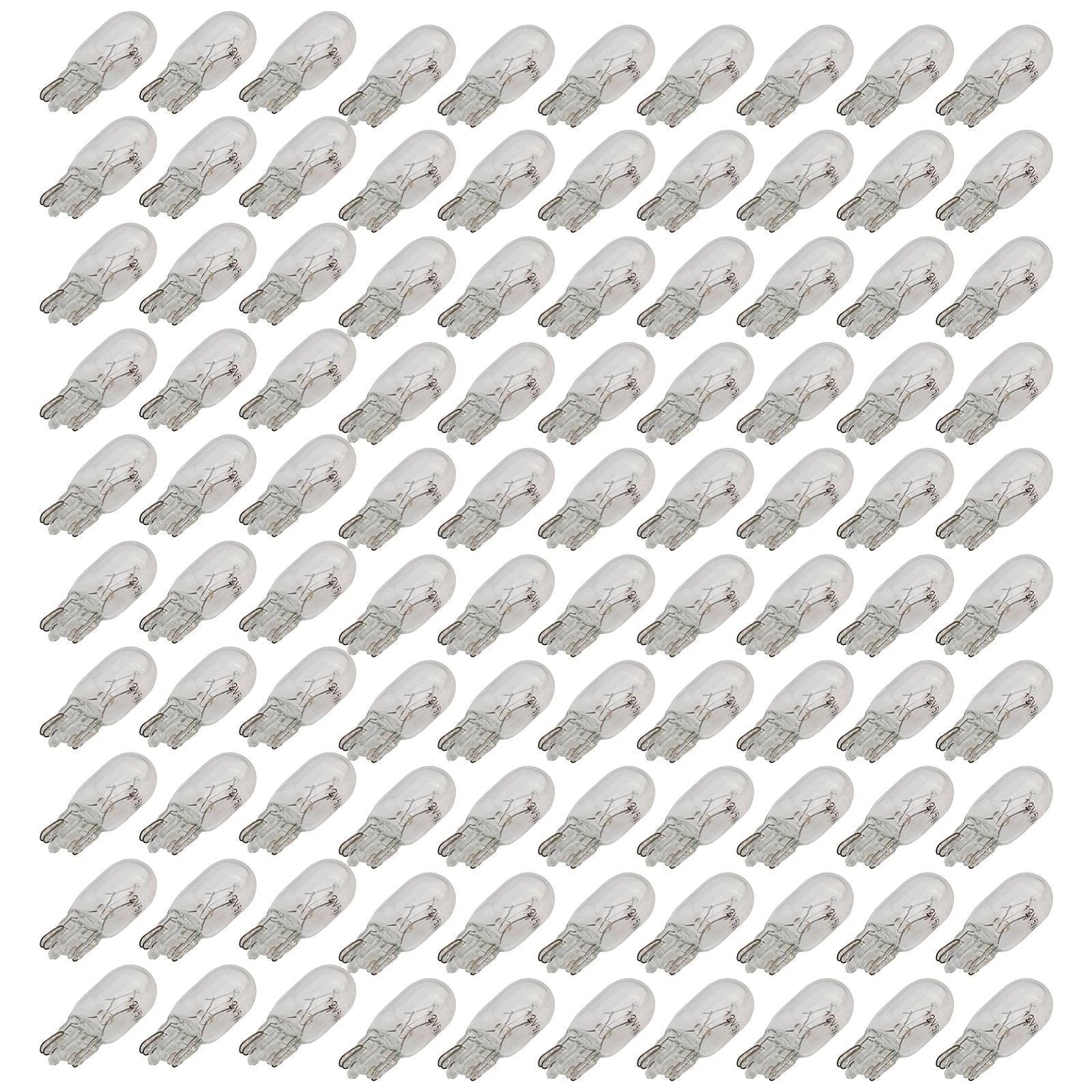 Pack of 100 194 T10 Clear Wedge Bulbs for Cars Boats RVs