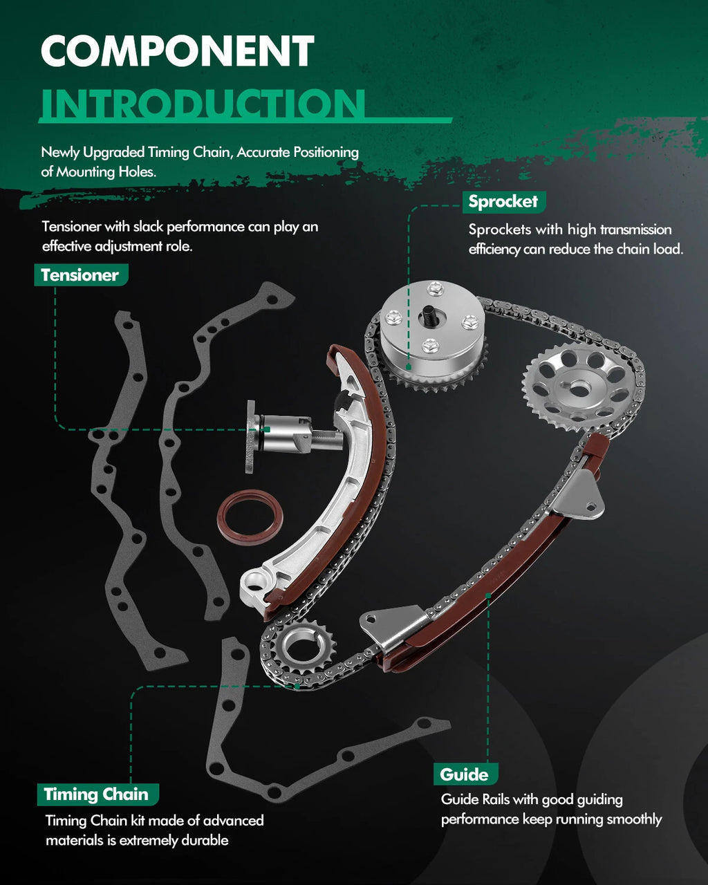 Timing Chain Kit for Toyota Corolla/Celica/Matrix/Pontiac Vibe 1.8L (2000–2008)