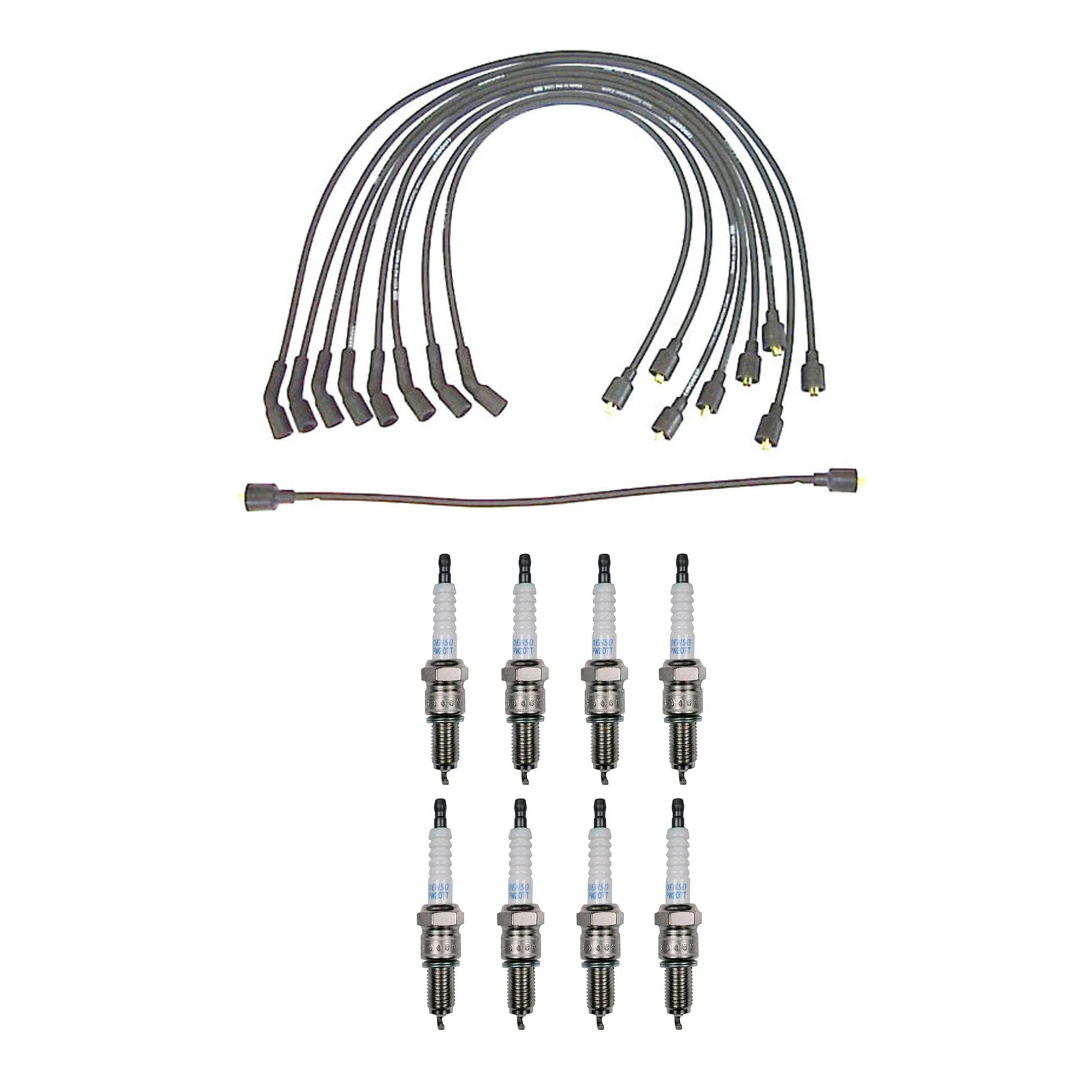 Denso Wire Set 7mm & 8 Platinum TT Spark Plugs for Chevy Jeep V8
