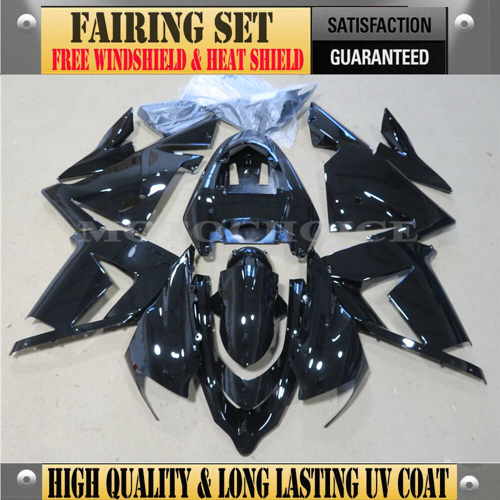 Glossy Black ABS Fairing Kit for Kawasaki Ninja ZX10R (2004–2005)