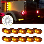 10x 2.5" Amber LED Trailer Clearance Side Marker Light for Commercial Truck