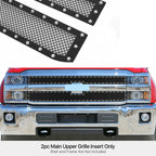 Stainless Black Mesh Rivet Grille for Chevy Silverado 2500HD/3500HD (2015-2019)