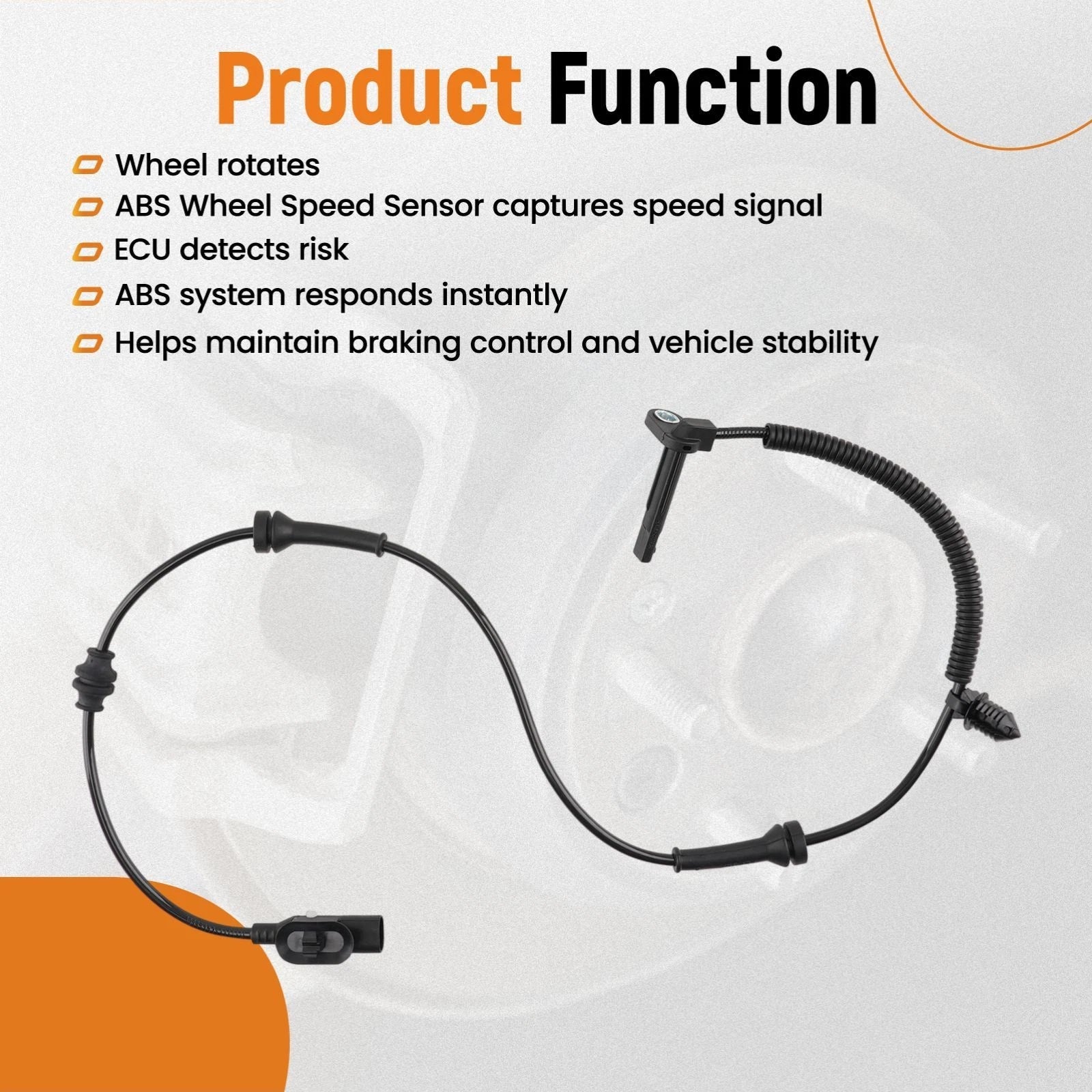 2X ABS Wheel Speed Sensor for Jeep Cherokee (2014–2020) 68141887AB