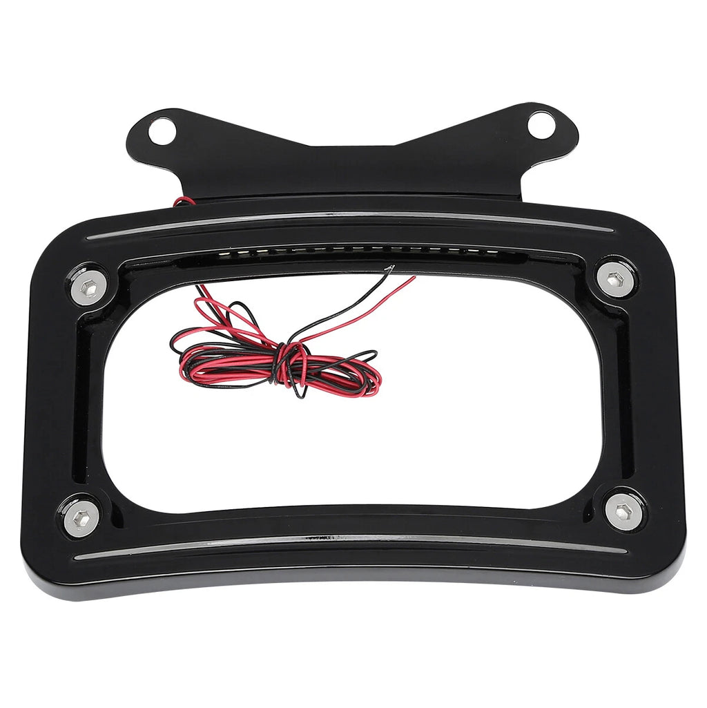 Curved License Plate Frame with LED Light for Harley Electra Glide (US)