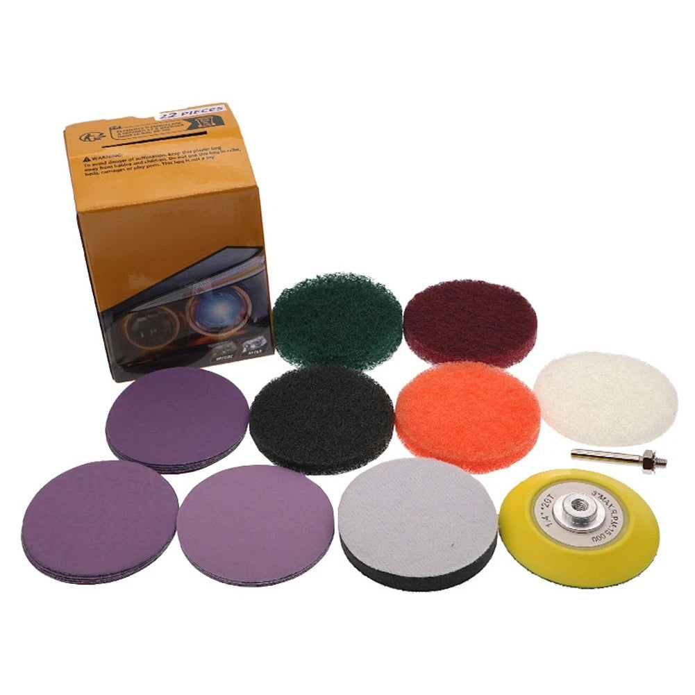 22-Piece Headlight Sanding and Polishing Kit for Car Headlight Repair